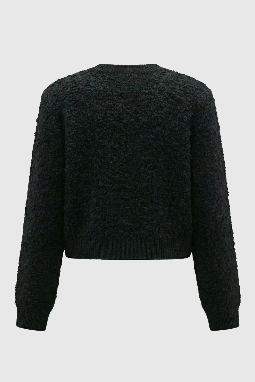Serena | Cozy Black Knit Cardigan with Open Front - Lumina
