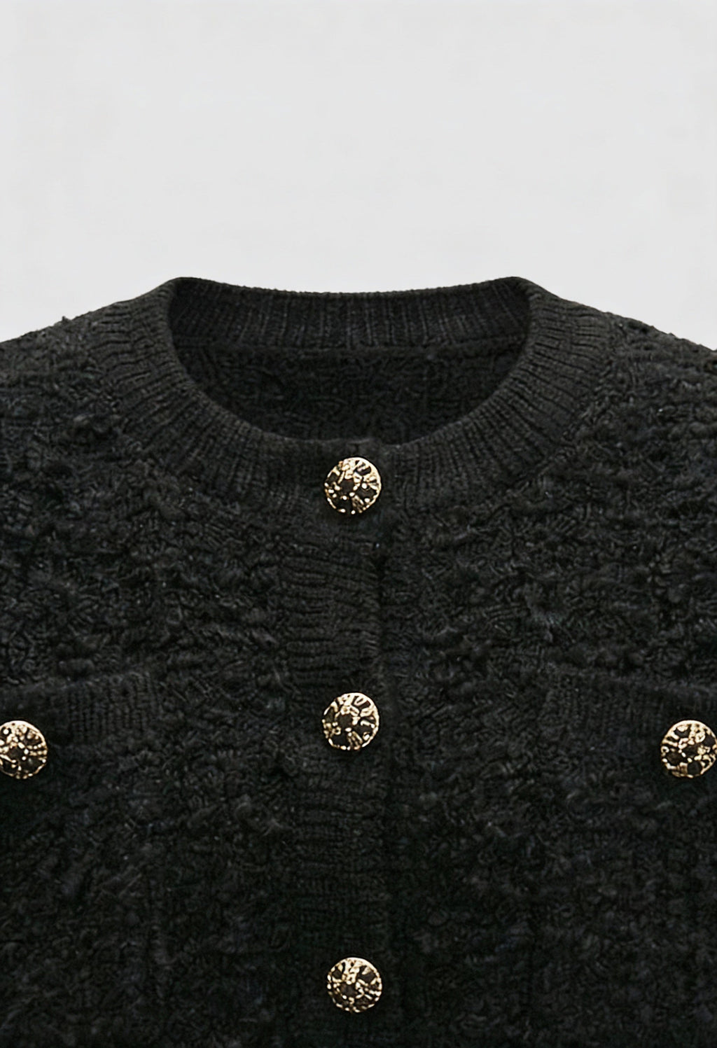 Serena | Cozy Black Knit Cardigan with Open Front - Lumina