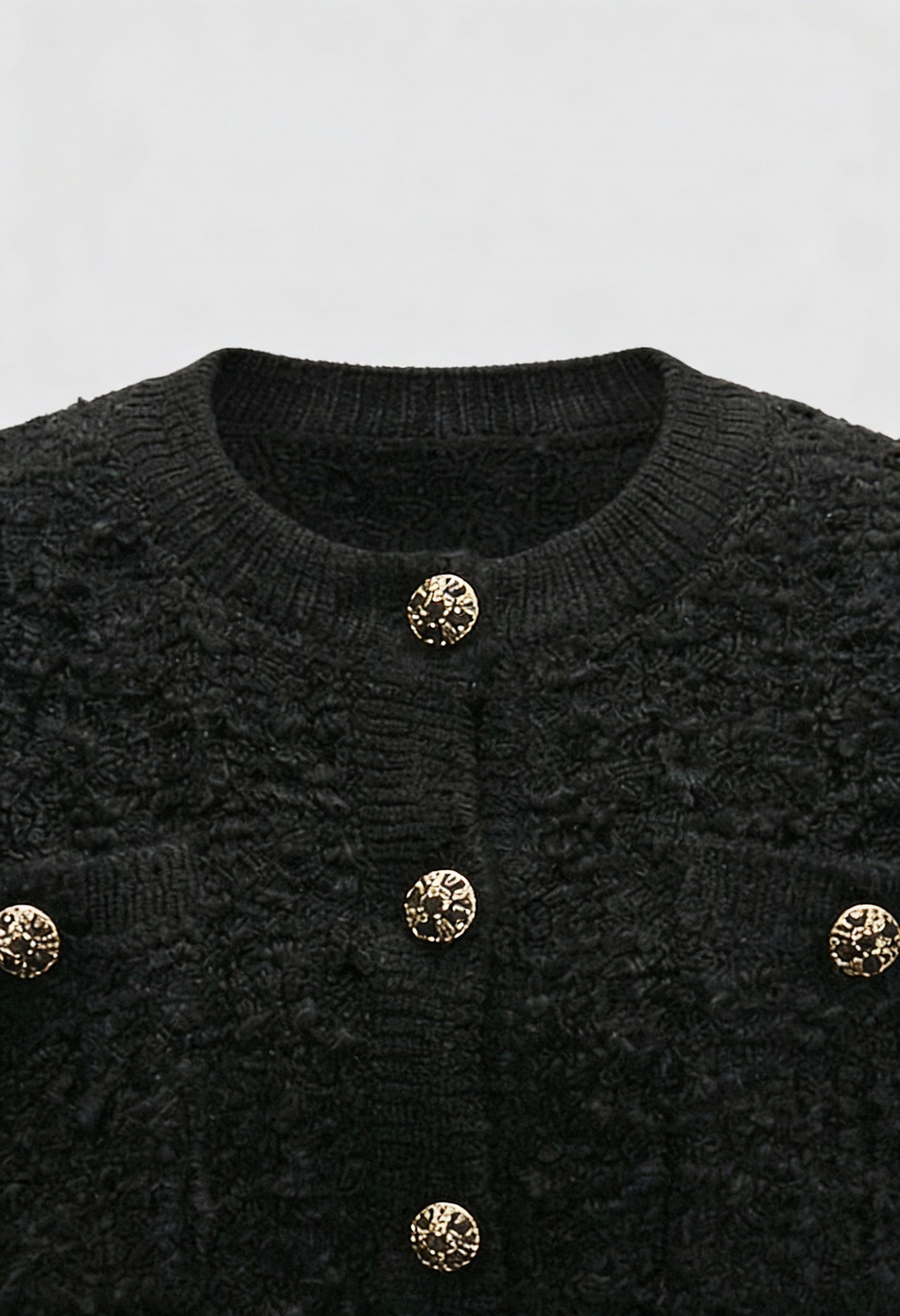 Serena | Cozy Black Knit Cardigan with Open Front - Lumina