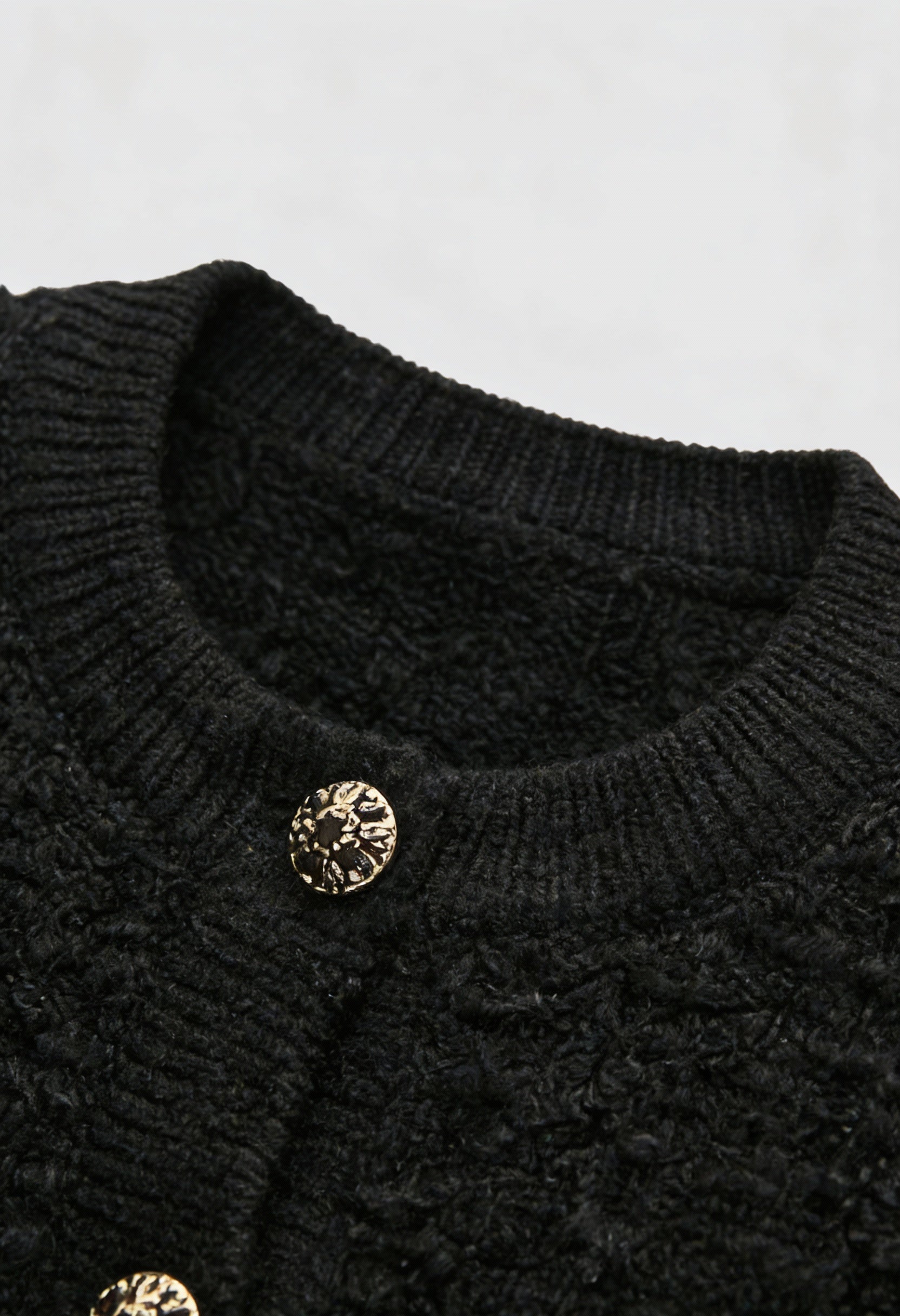 Serena | Cozy Black Knit Cardigan with Open Front - Lumina