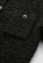 Serena | Cozy Black Knit Cardigan with Open Front - Lumina