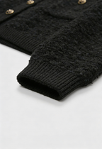 Serena | Cozy Black Knit Cardigan with Open Front - Lumina
