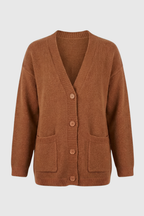 Serena | Cozy Brown Knit Cardigan with Relaxed Fit - Lumina