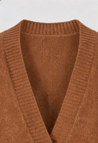 Serena | Cozy Brown Knit Cardigan with Relaxed Fit - Lumina