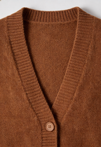 Serena | Cozy Brown Knit Cardigan with Relaxed Fit - Lumina