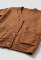 Serena | Cozy Brown Knit Cardigan with Relaxed Fit - Lumina