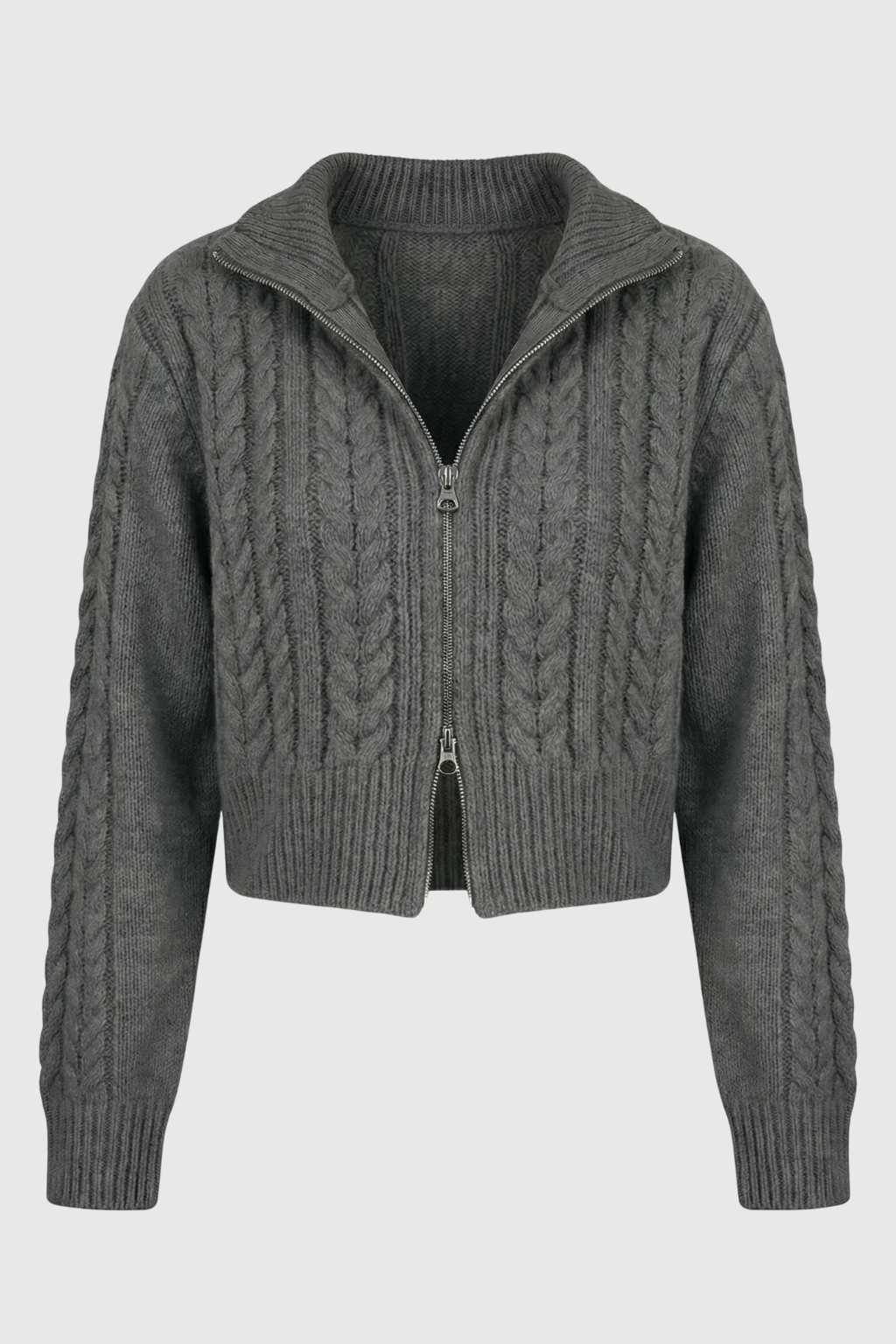 Serena | Cozy Dark Gray Long Cardigan Sweater with Relaxed Fit - Lumina