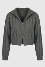 Serena | Cozy Dark Gray Long Cardigan Sweater with Relaxed Fit - Lumina