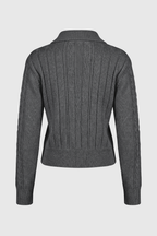 Serena | Cozy Dark Gray Long Cardigan Sweater with Relaxed Fit - Lumina