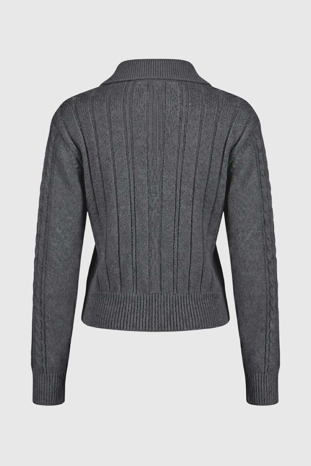Serena | Cozy Dark Gray Long Cardigan Sweater with Relaxed Fit - Lumina