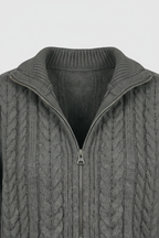 Serena | Cozy Dark Gray Long Cardigan Sweater with Relaxed Fit - Lumina