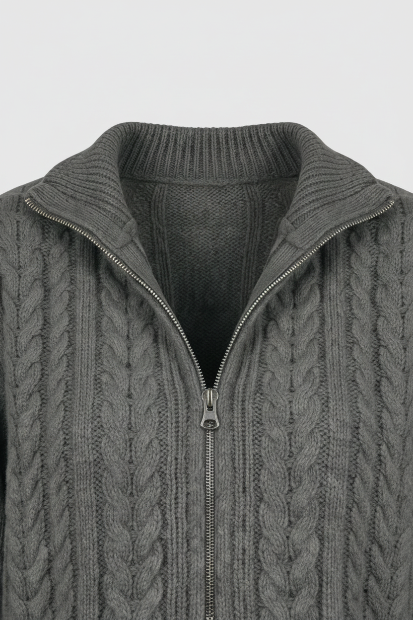 Serena | Cozy Dark Gray Long Cardigan Sweater with Relaxed Fit - Lumina