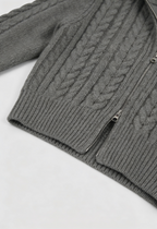 Serena | Cozy Dark Gray Long Cardigan Sweater with Relaxed Fit - Lumina
