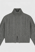Serena | Cozy Dark Gray Long Cardigan Sweater with Relaxed Fit - Lumina