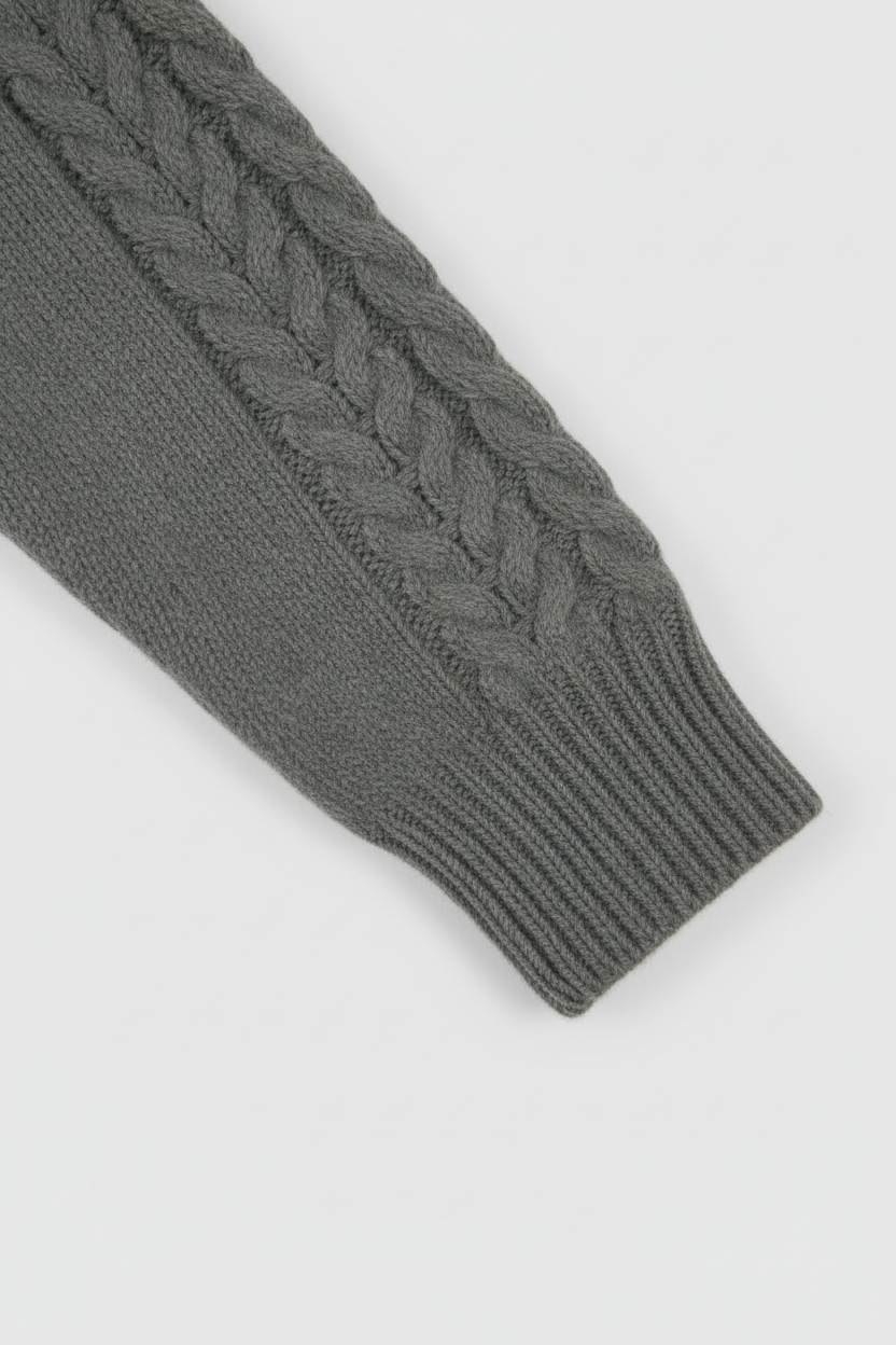 Serena | Cozy Dark Gray Long Cardigan Sweater with Relaxed Fit - Lumina