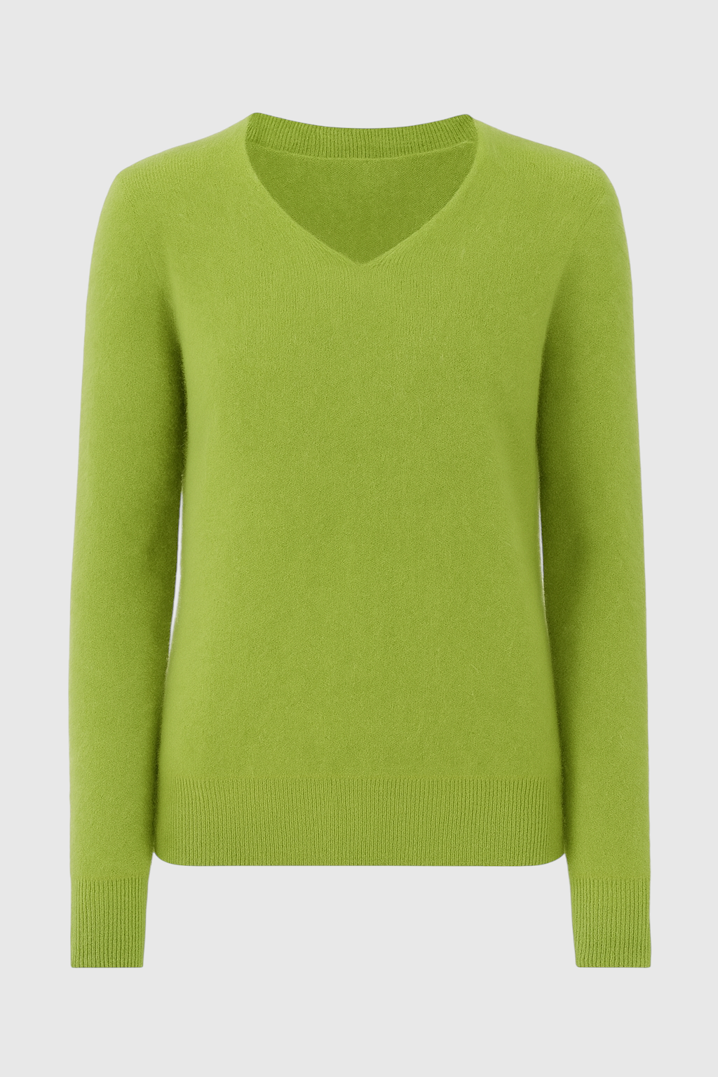 Serena | Cozy Light Green V-Neck Women's Sweater with Flattering Fit - Lumina