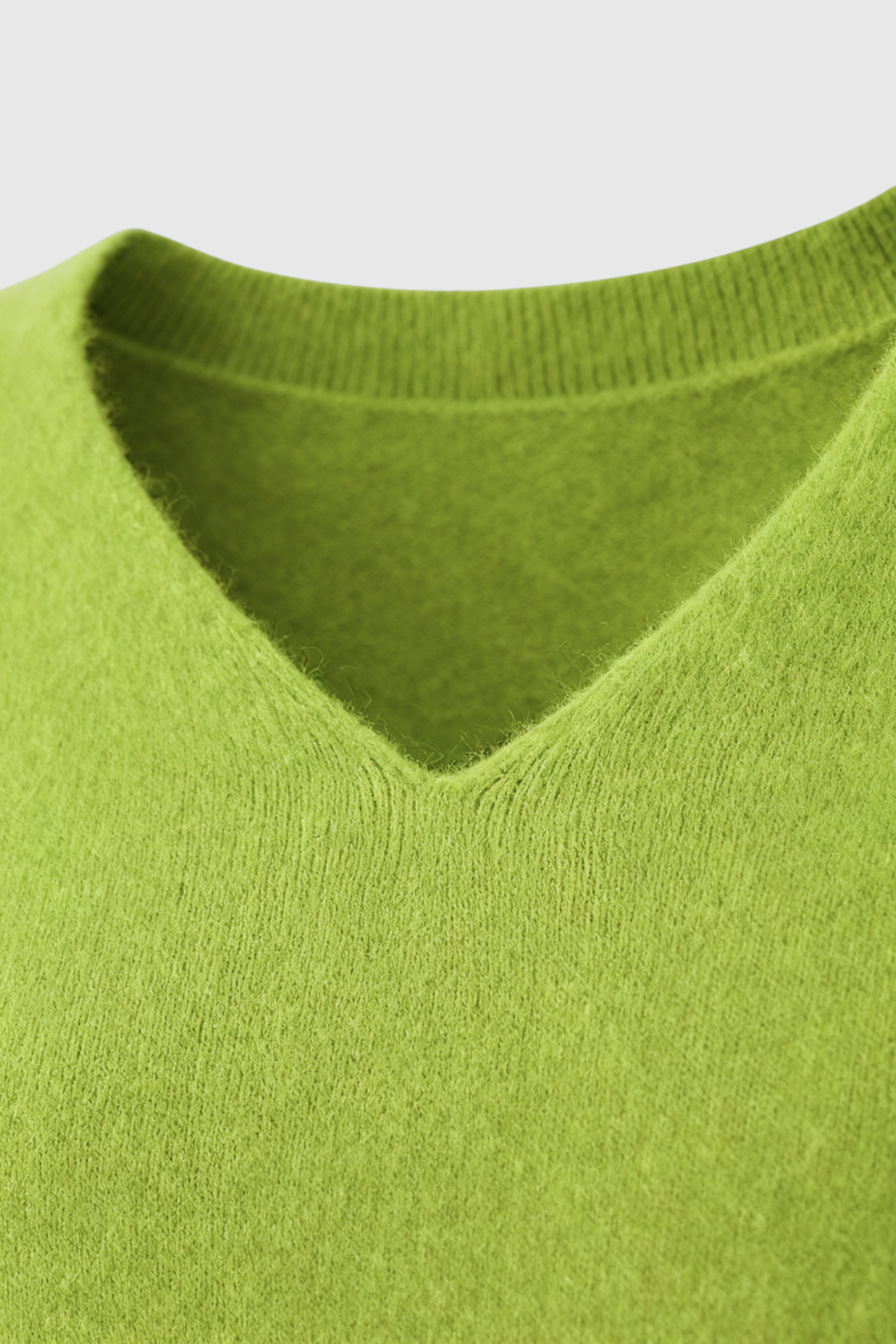 Serena | Cozy Light Green V-Neck Women's Sweater with Flattering Fit - Lumina