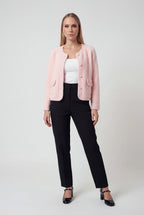 Serena | Cozy Pink Long Cardigan Sweater with Open Front - Lumina