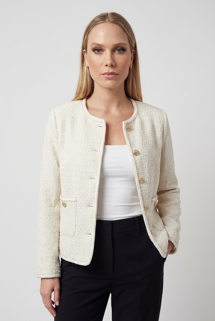 Serena | Cozy White Cardigan Sweater with Relaxed Fit - Lumina