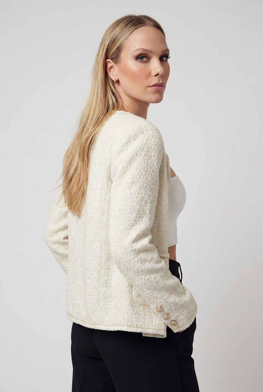 Serena | Cozy White Cardigan Sweater with Relaxed Fit - Lumina