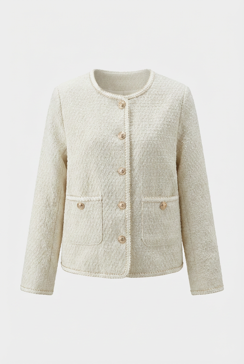 Serena | Cozy White Cardigan Sweater with Relaxed Fit - Lumina