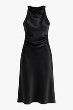 Serena | Elegant Black Maxi Dress with Flattering Silhouette - Lumina
