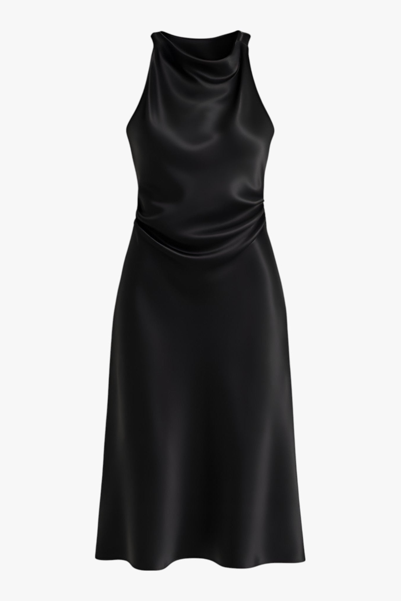 Serena | Elegant Black Maxi Dress with Flattering Silhouette - Lumina
