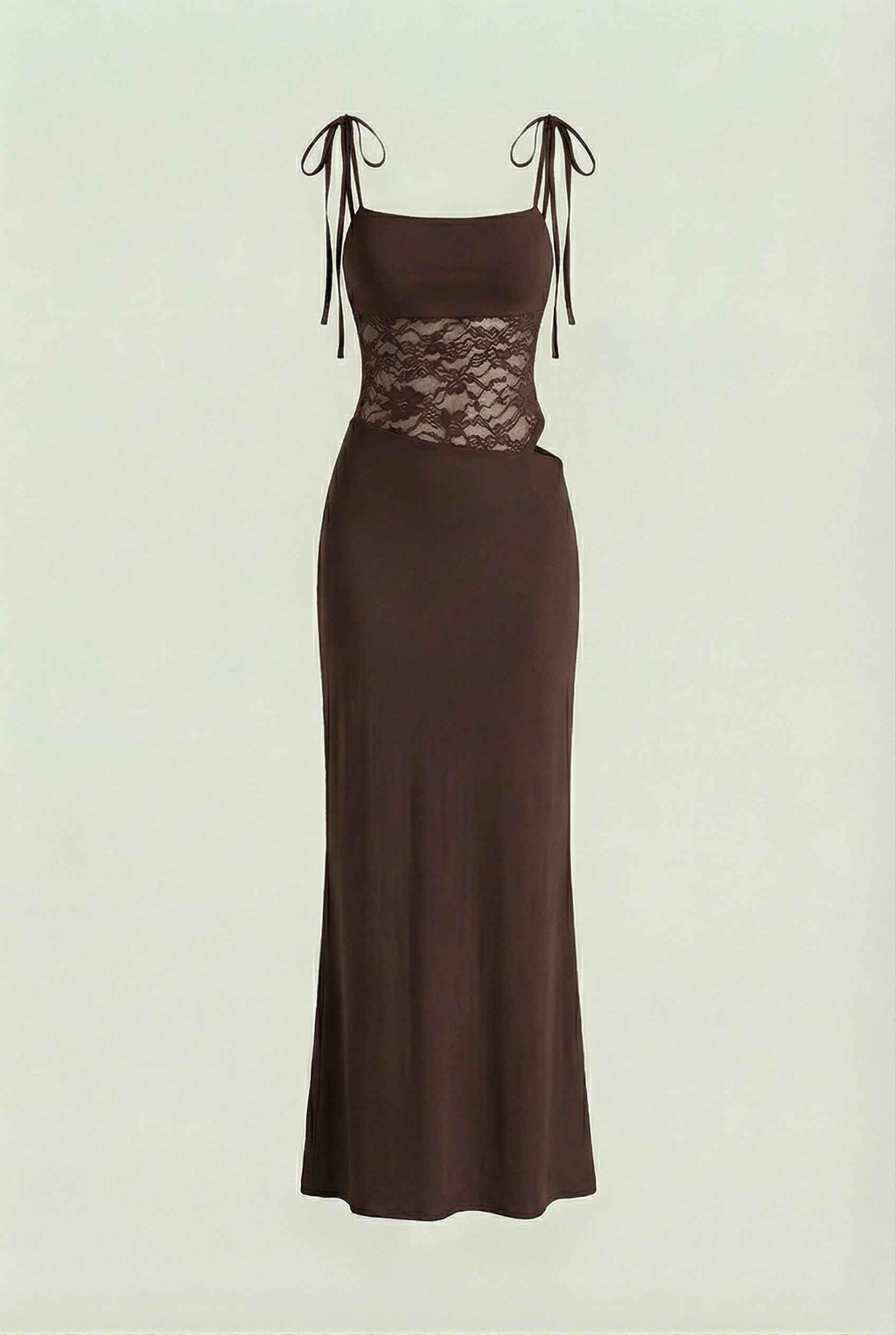 Serena | Elegant Chocolate Bodycon Maxi Dress with Flattering Silhouette - Lumina