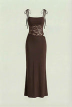 Serena | Elegant Chocolate Bodycon Maxi Dress with Flattering Silhouette - Lumina