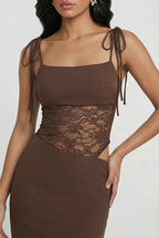 Serena | Elegant Chocolate Bodycon Maxi Dress with Flattering Silhouette - Lumina