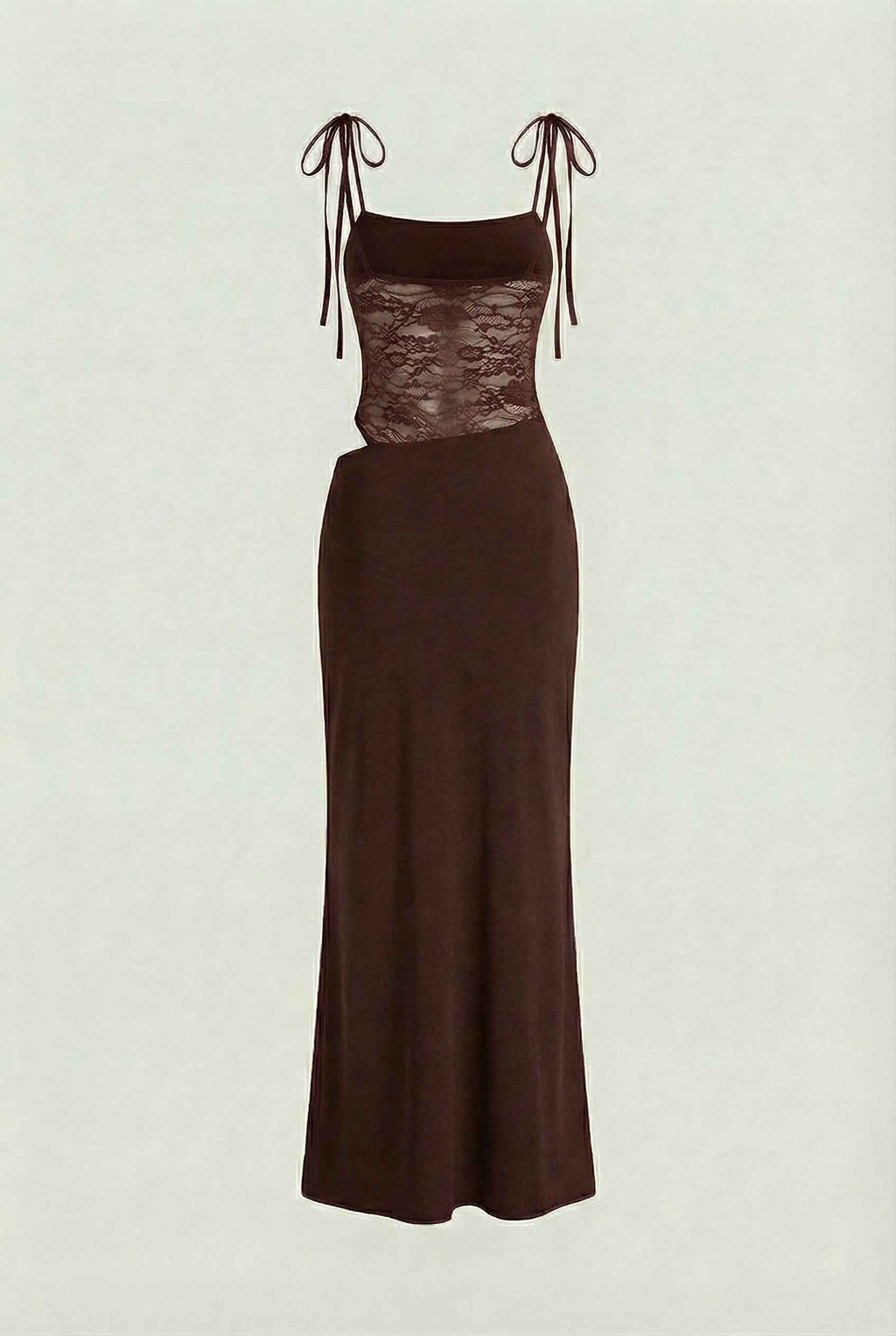 Serena | Elegant Chocolate Bodycon Maxi Dress with Flattering Silhouette - Lumina