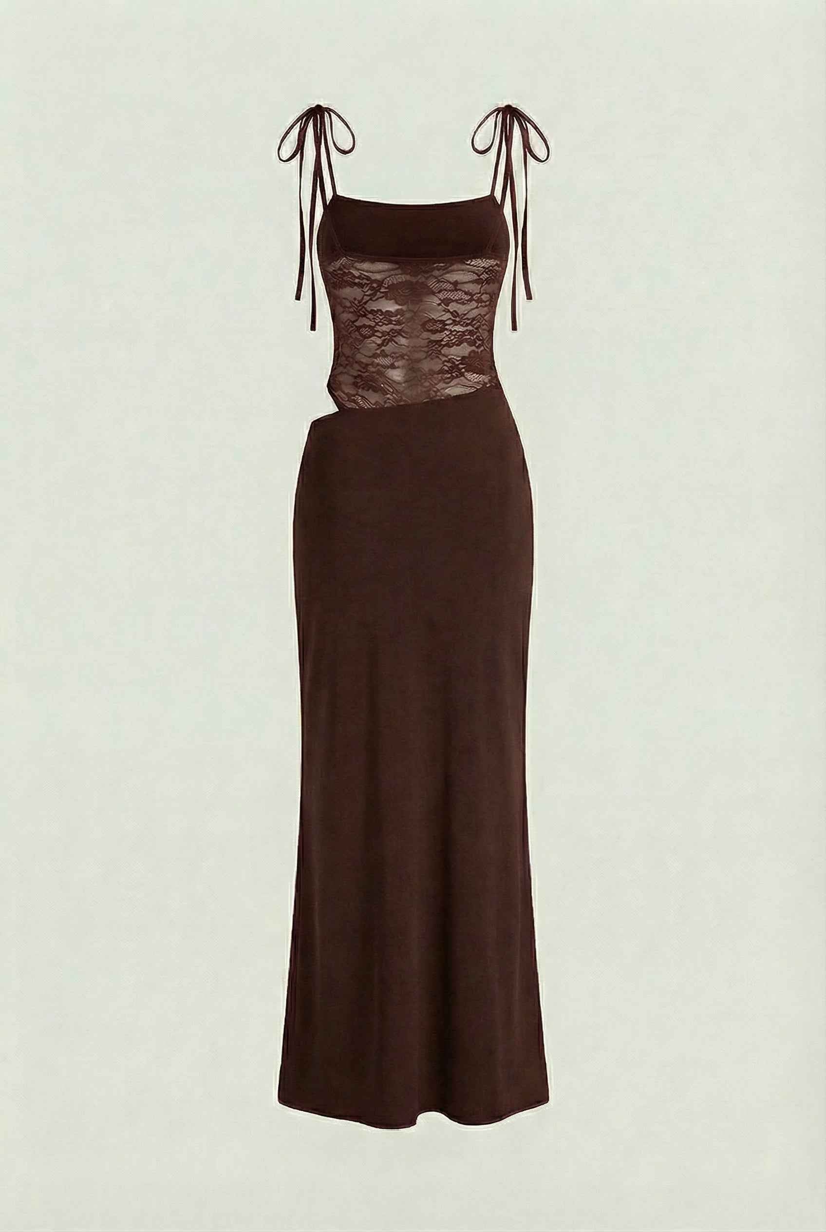 Serena | Elegant Chocolate Bodycon Maxi Dress with Flattering Silhouette - Lumina