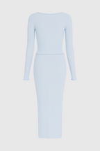Serena | Elegant Light Blue Maxi Skirt Set with Sophisticated Fit - Lumina