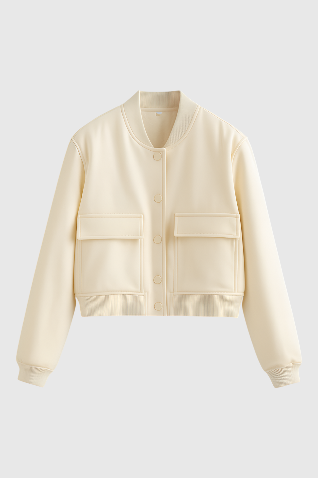 Serena | Elegant Milk White Bomber Jacket with Timeless Design - Lumina