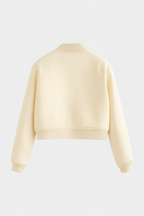 Serena | Elegant Milk White Bomber Jacket with Timeless Design - Lumina