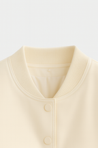 Serena | Elegant Milk White Bomber Jacket with Timeless Design - Lumina