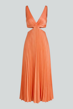 Serena | Elegant Pleated Midi Dress with Flattering Fit - Lumina