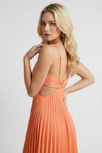 Serena | Elegant Pleated Midi Dress with Flattering Fit - Lumina