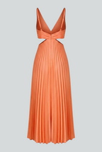 Serena | Elegant Pleated Midi Dress with Flattering Fit - Lumina