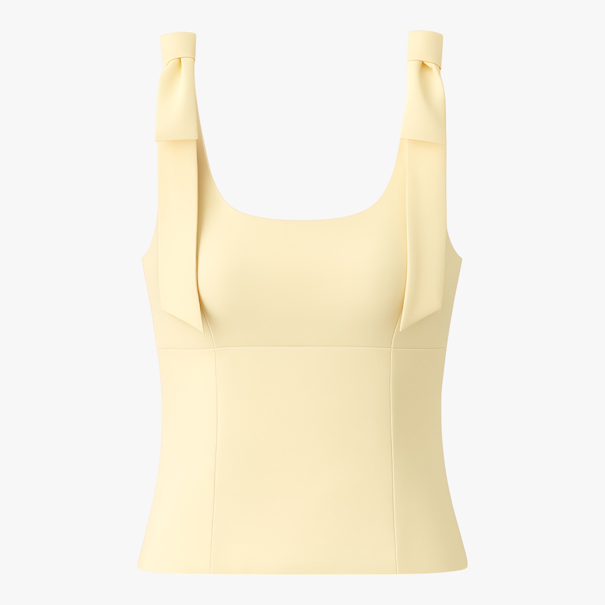 Serena | Playful Yellow Slim Fit Tank Top with Bow Detail - Lumina