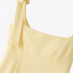 Serena | Playful Yellow Slim Fit Tank Top with Bow Detail - Lumina