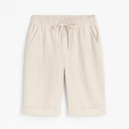 Serena | Relaxed Black Capri Trousers with Drawstring - Lumina