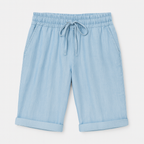 Serena | Relaxed Black Capri Trousers with Drawstring - Lumina