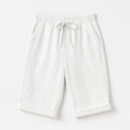 Serena | Relaxed Black Capri Trousers with Drawstring - Lumina