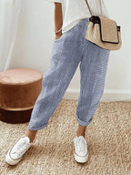 Serena | Striped Casual Lounge Pants with Elastic Waist - Lumina