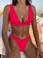 Sultry Deep-V Neck Bikini Set