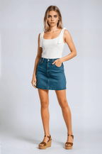 Sophia | Bow-Detail Cami Top with Zipper Closure - Lumina