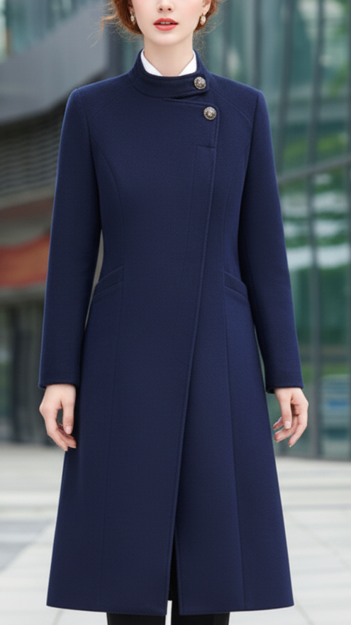 Sophia | Button Maxi Coat - Lumina