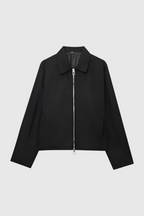 Sophia | Chic Light Blue Casual Bomber Jacket with Zipper Closure - Lumina