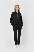 Sophia | Chic Light Blue Casual Bomber Jacket with Zipper Closure - Lumina